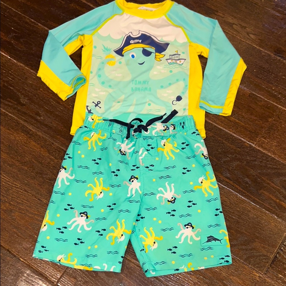 Tommy Bahama Kids Swim Set - Green and Yellow 🐙 5